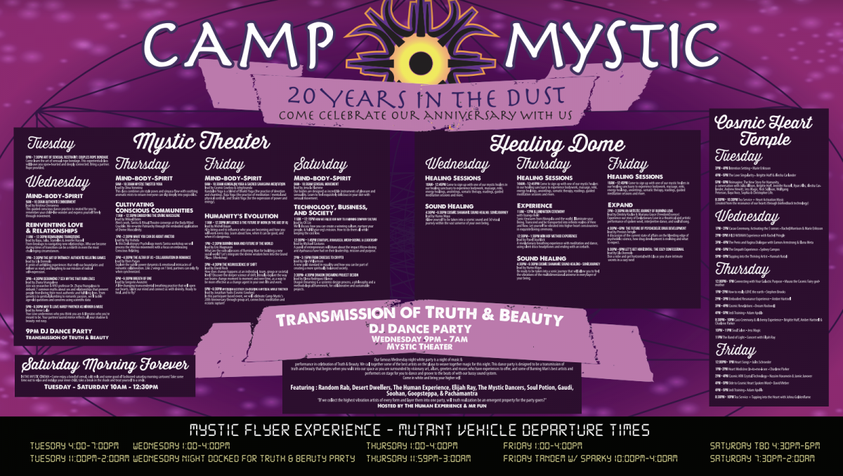 Camp Mystic Official 2018 Events Poster